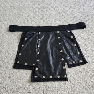 NWT Black Faux Leather Studded Gladiator Skirt Belt for Rave, Festival